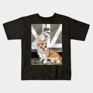 Corgi and Jack Russell Terrier Best Friends Kids T-Shirt